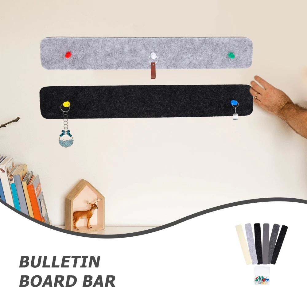 1 Set Bulletin Board Strips Felt Pin Board Bar Strips Bulletin Board for Offices Home Wall