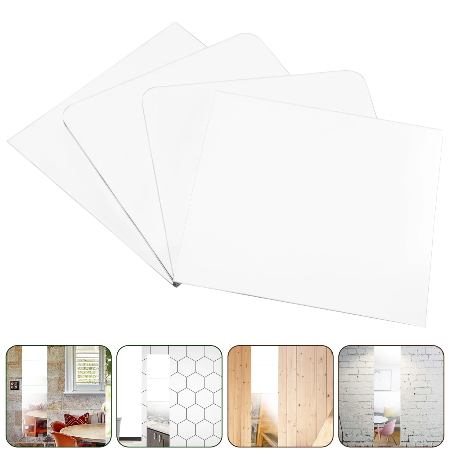 1 Set Full Length Mirror Frameless Wall Mirror Vanity Mirror Long Mirror Body Mirror for Wall Closet