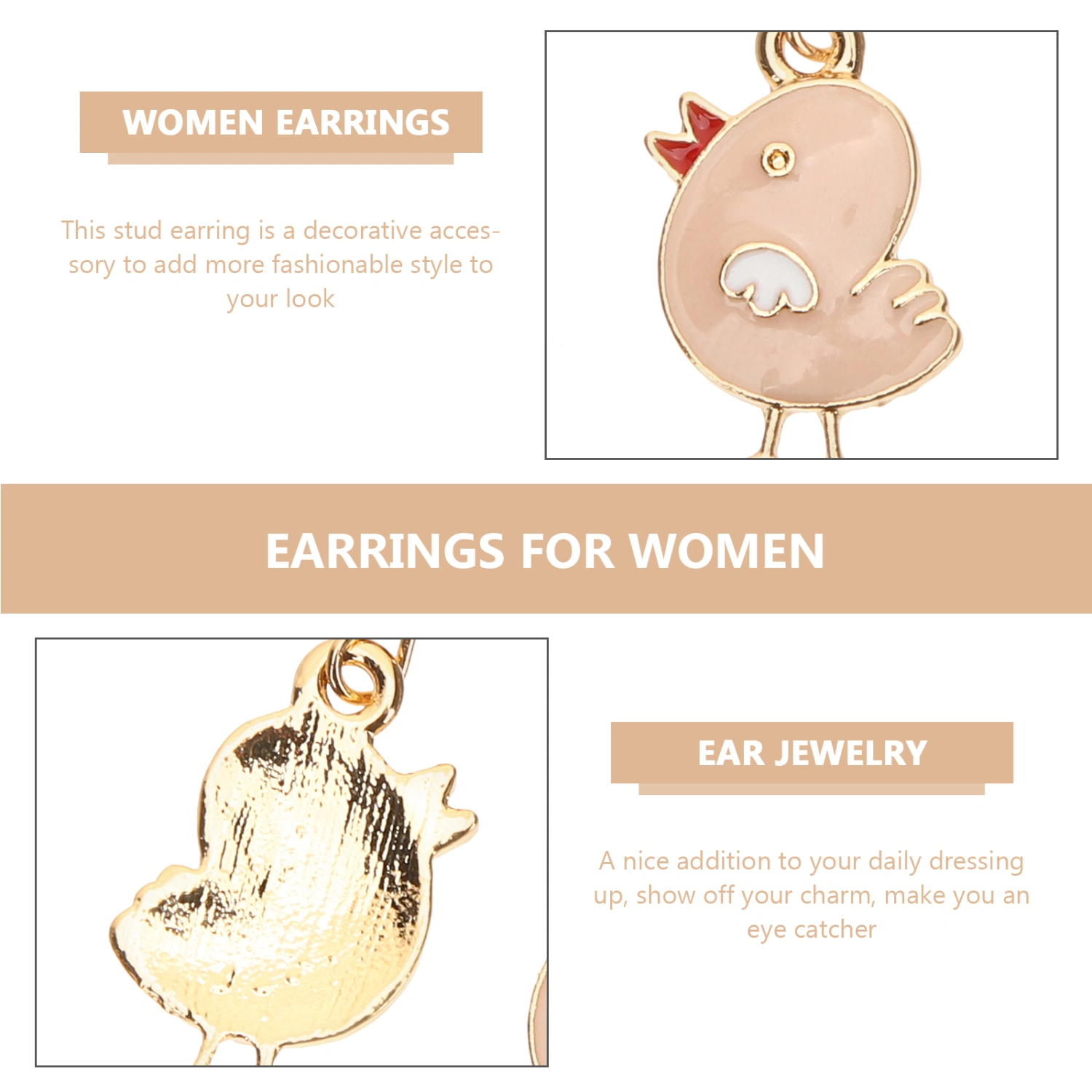 4 Pairs Chick Pendant Earrings Easter Earrings Easter Festival Gift for Women Teens Girls