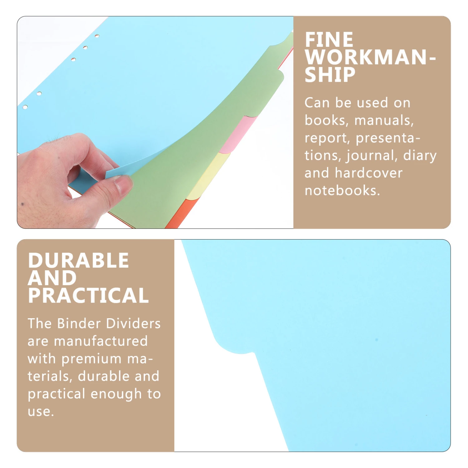 15Pcs Binder Dividers B5 Binder Pages Notebook Binder Dividers Colored Binder Dividers
