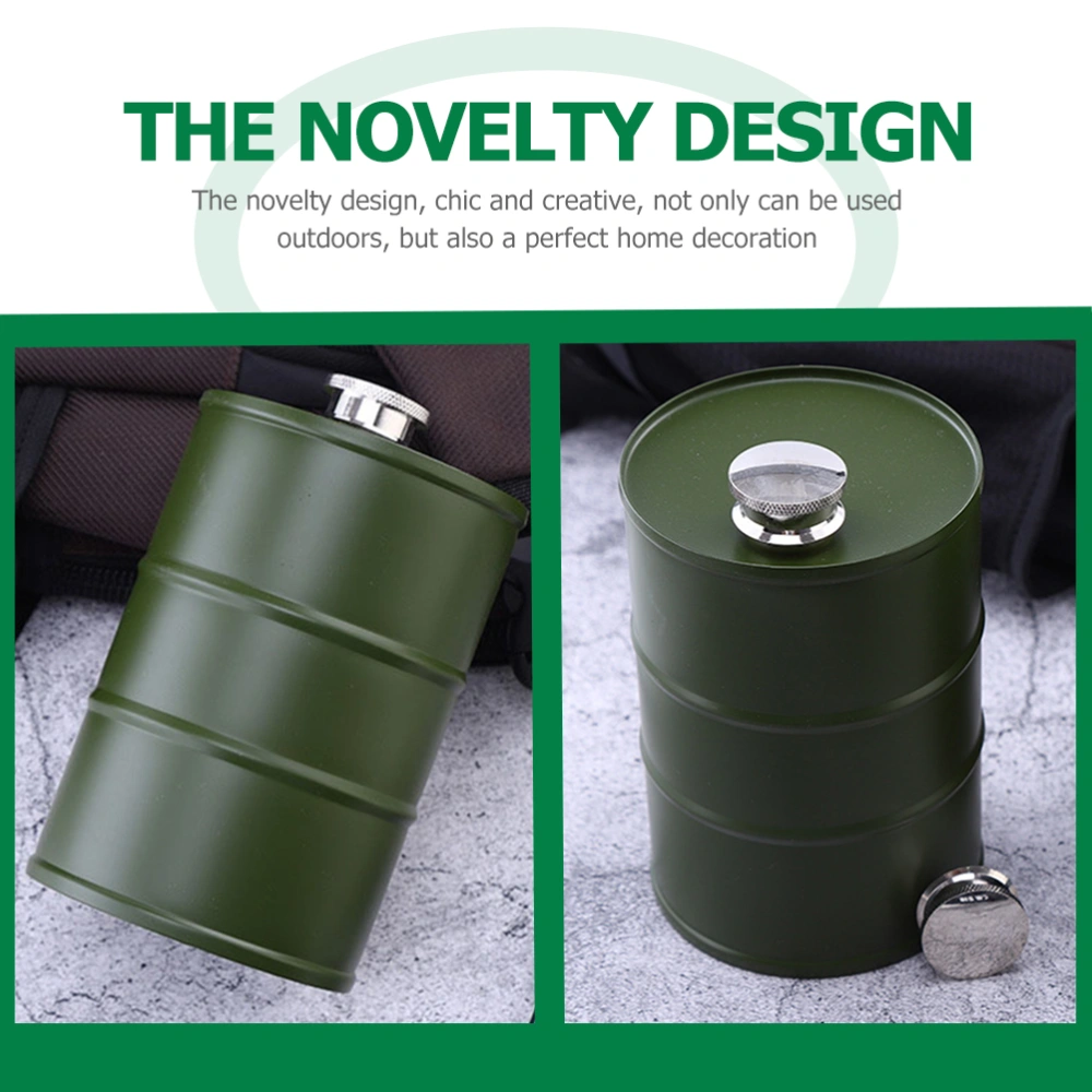 Beer Wine Barrel Wine Flask Stainless Steel Gasoline Drum Shape Liquor Flask Container