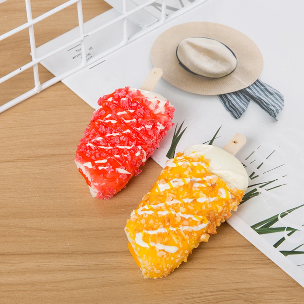 6pcs Artificial Ice Cream Simulated Popsicles Photo Props Fake Ice Cream Fridge Magnets