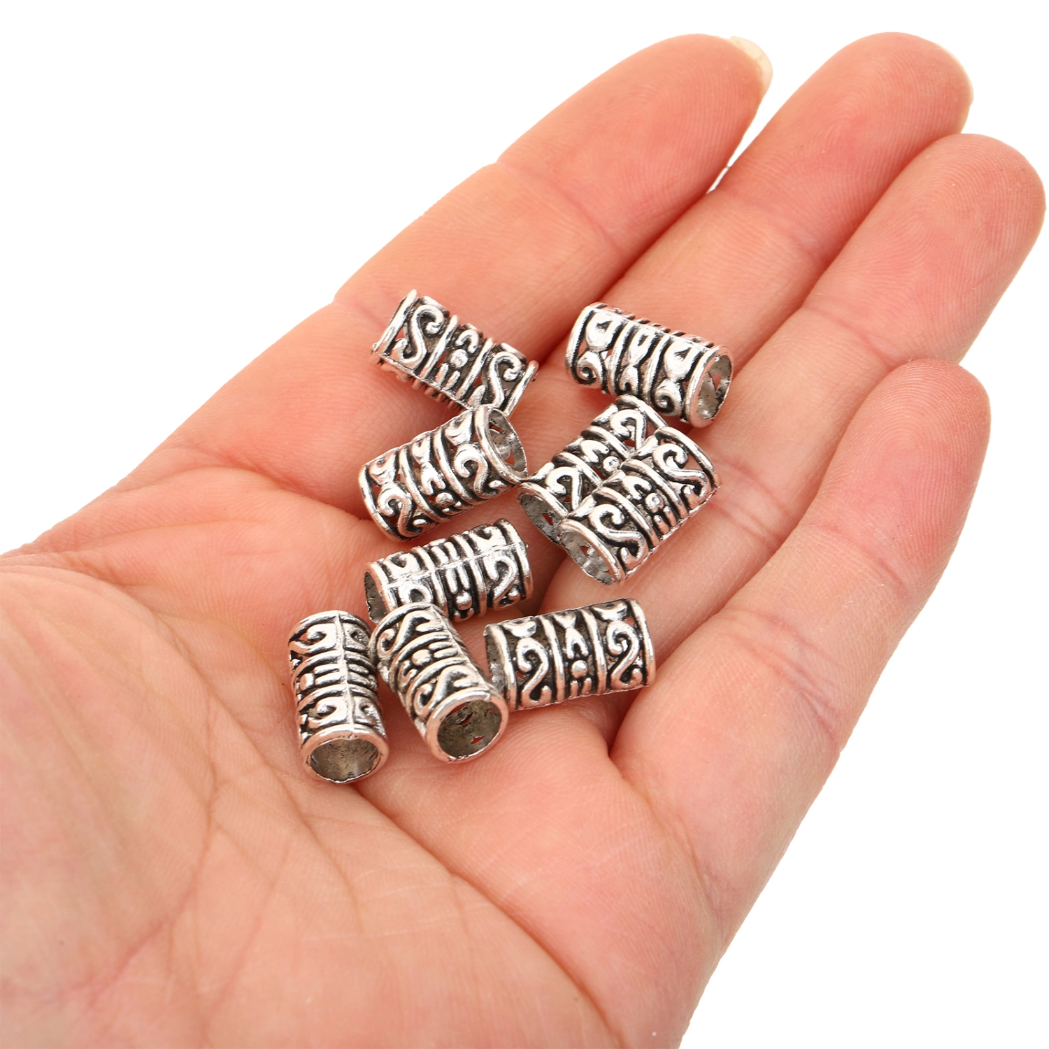 7 Packs Metal Spacer Beads Antique Loose Beads for Bracelets Jewelry Making
