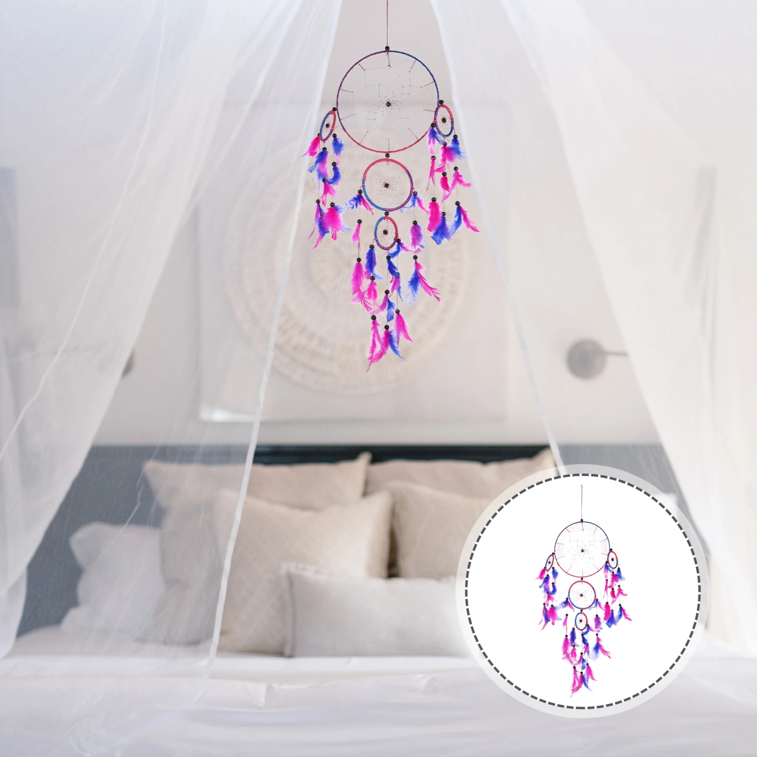 Rainbow Dream Catcher Plume Dream Catcher  Wall Hanging Dreamcatcher Ornament