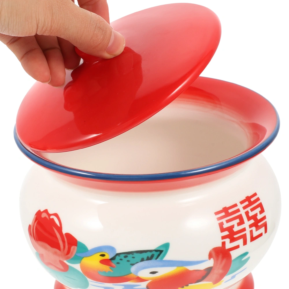 Soup Salad Bowl Ceramic Food Bowl Household Snack Bowl Portable Food Bowl Snack Container with Cover