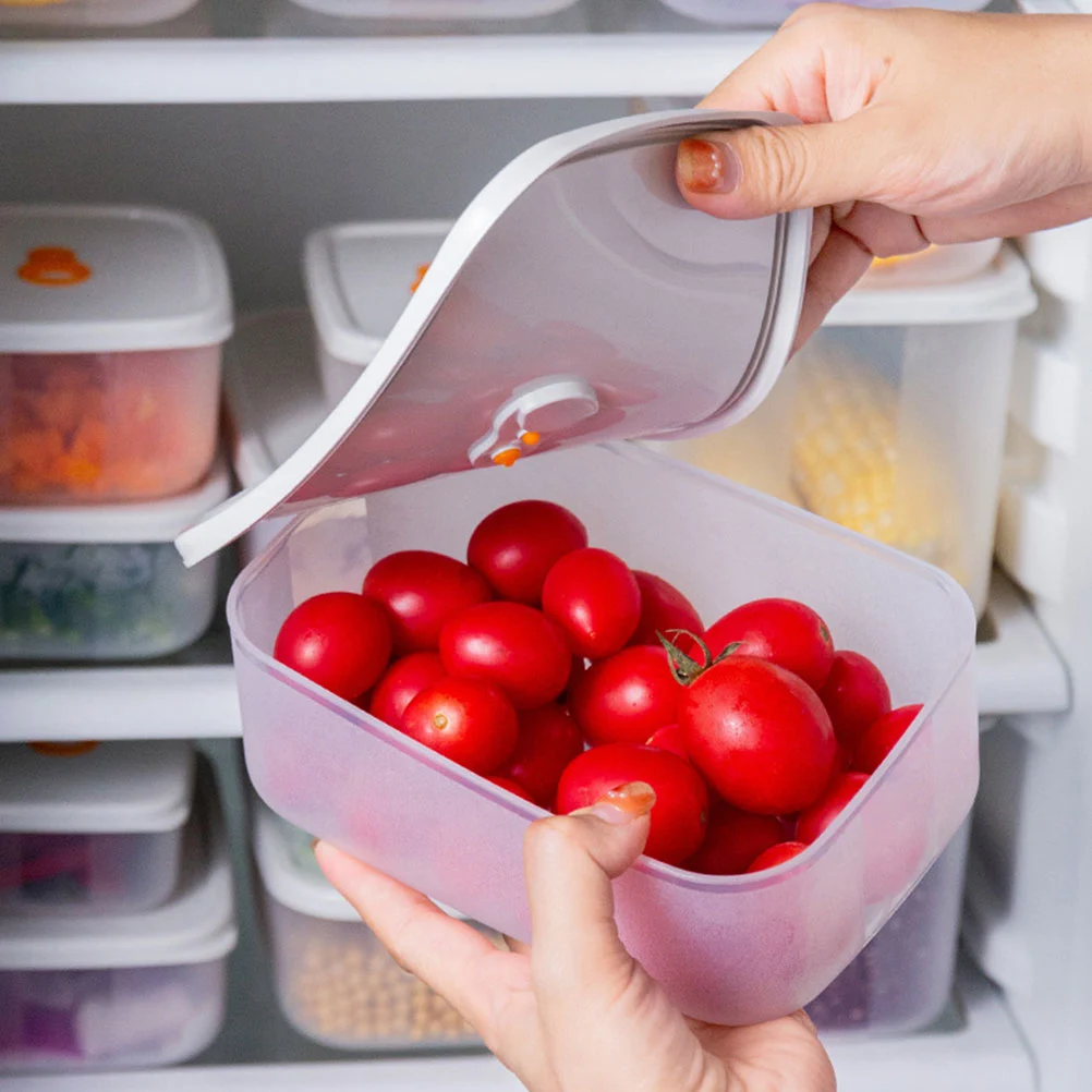 3Pcs Microwave Safe Lunch Box Lidded Food Box Fruits Storage Box Fridge Food Container Storage Box