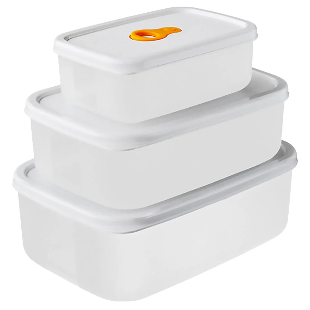 3Pcs Microwave Safe Lunch Box Lidded Food Box Fruits Storage Box Fridge Food Container Storage Box