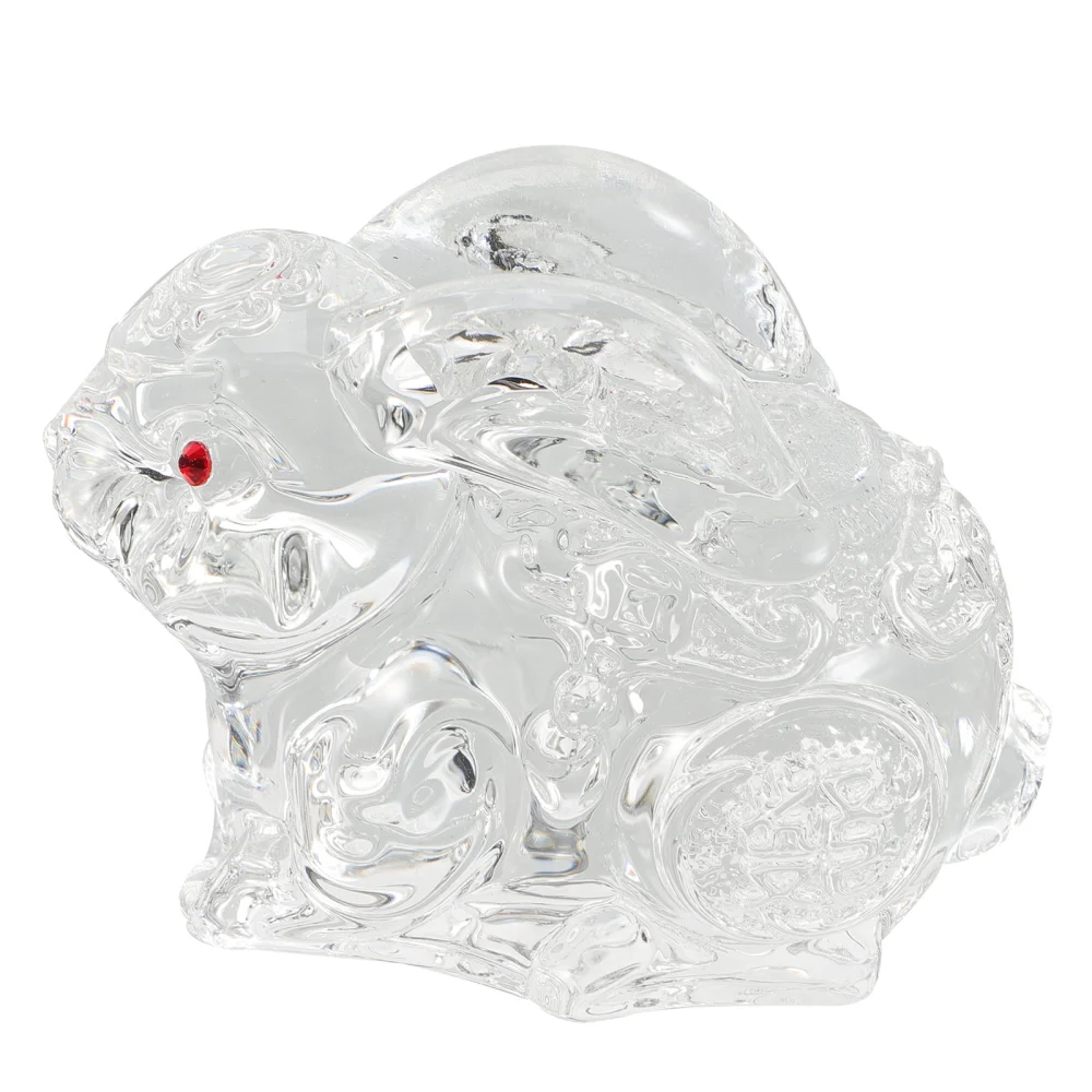 Year of the Rabbit Figurine Clear Rabbit Ornament Diy Desktop Bunny Decoration