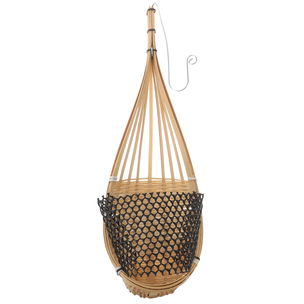 Hand-woven Bamboo Hanging Flower Holder Vintage Wall-mounted Flower Pot Decoration