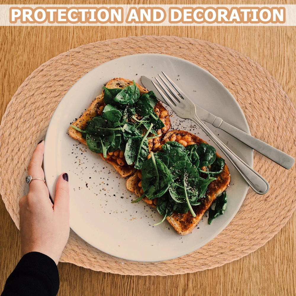 Natural Braided Non-slip Insulation Decorative Placemat Table Mat Coaster