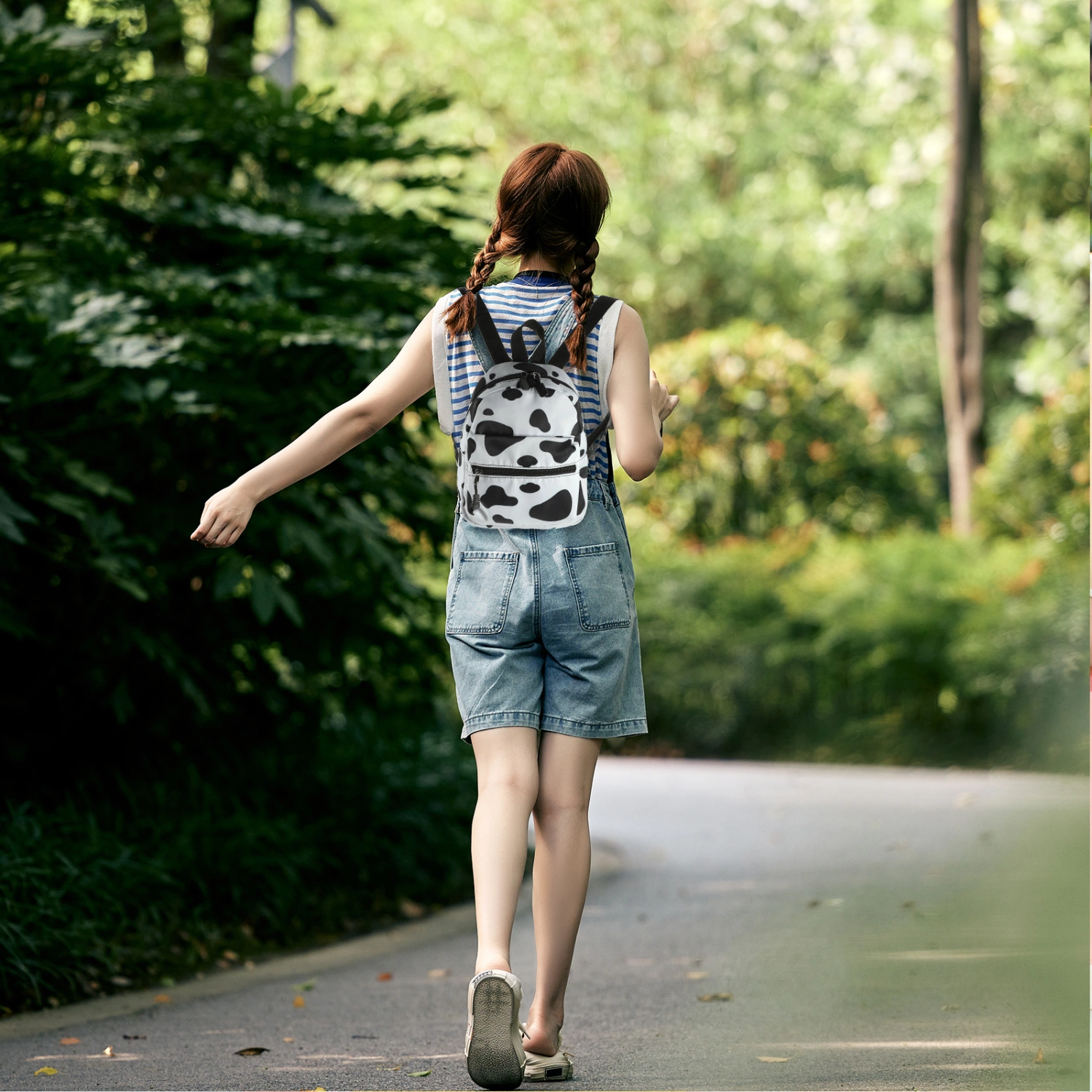 Cow Pattern Backpack Adorable Style Backpack Women Girls Shoulder Storage Bag
