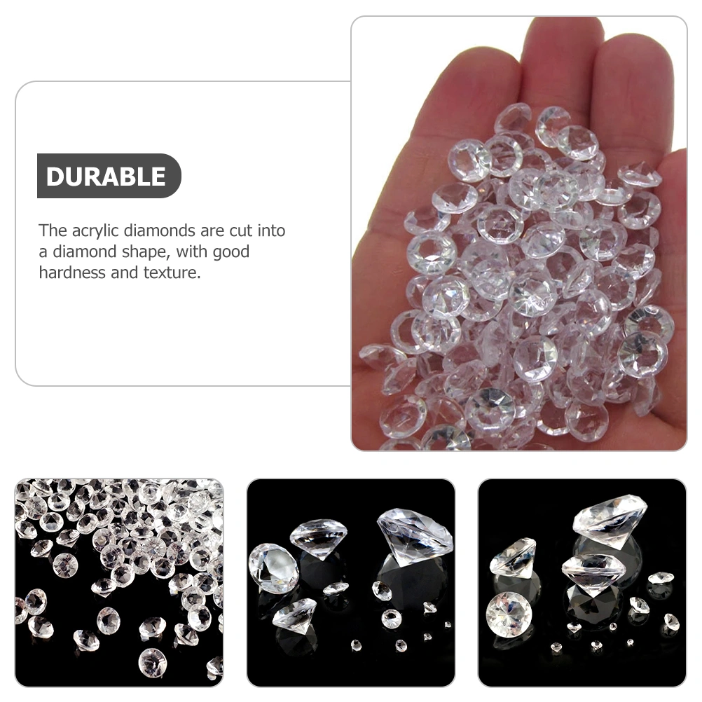 500pcs Clear Acrylic Diamonds Rhinestones Crystals Gems for Vase Filling Table Decor