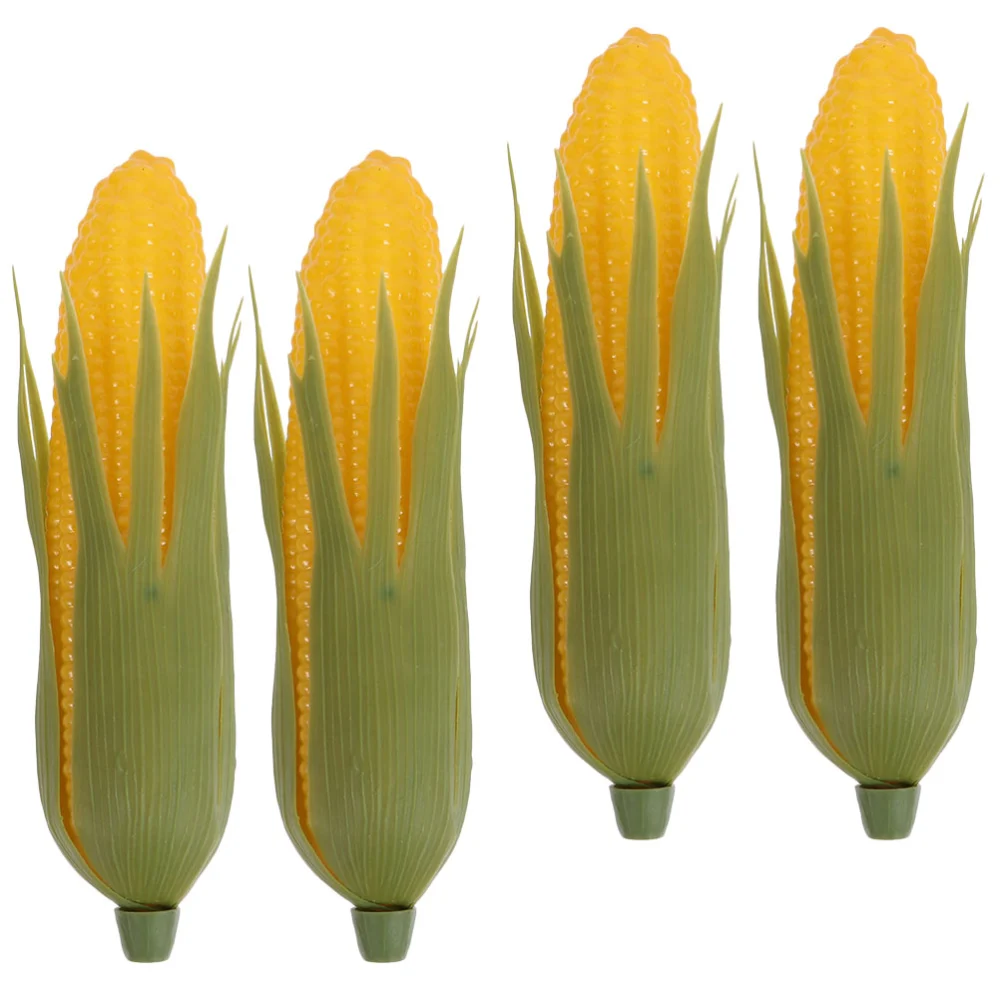 4pcs Artificial Corn Model Lifelike Simulation Fake Corn Fake Vegetable Decoration