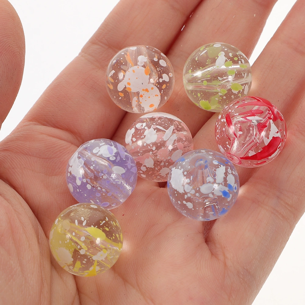 35pcs Acrylic Round Beads Spacer Beads Loose Beads Diy Jewelry Making Beads