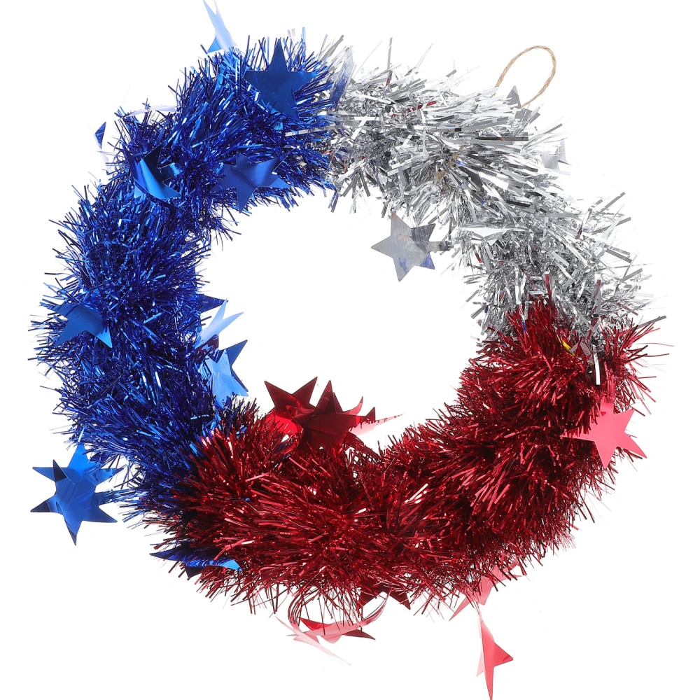 Independence Day Wreath Decoration Wall Decor Hanging Adorn Festival Wreath Pendant