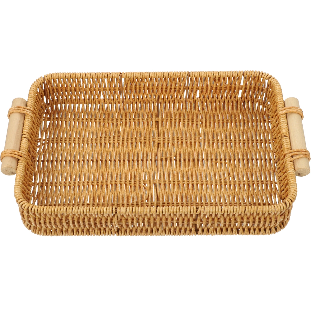 Hand Woven Bread Basket Rustic Storage Kitchen Basket Tray for Fruit Food Breakfast Display