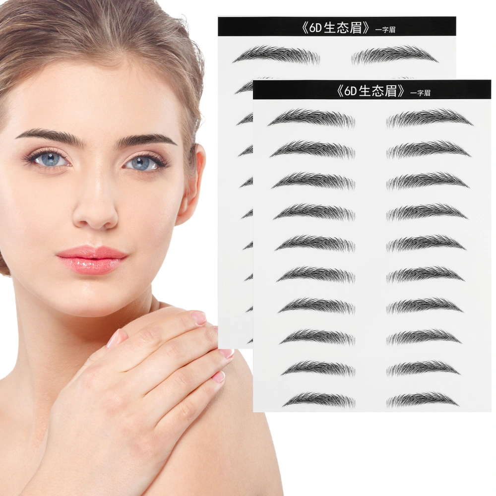 20 Pairs Eyebrow Stickers 6D Hair-Like Eyebrow Transfers Stickers Peel Off Grooming Shaping Fake Eyebrow Stickers