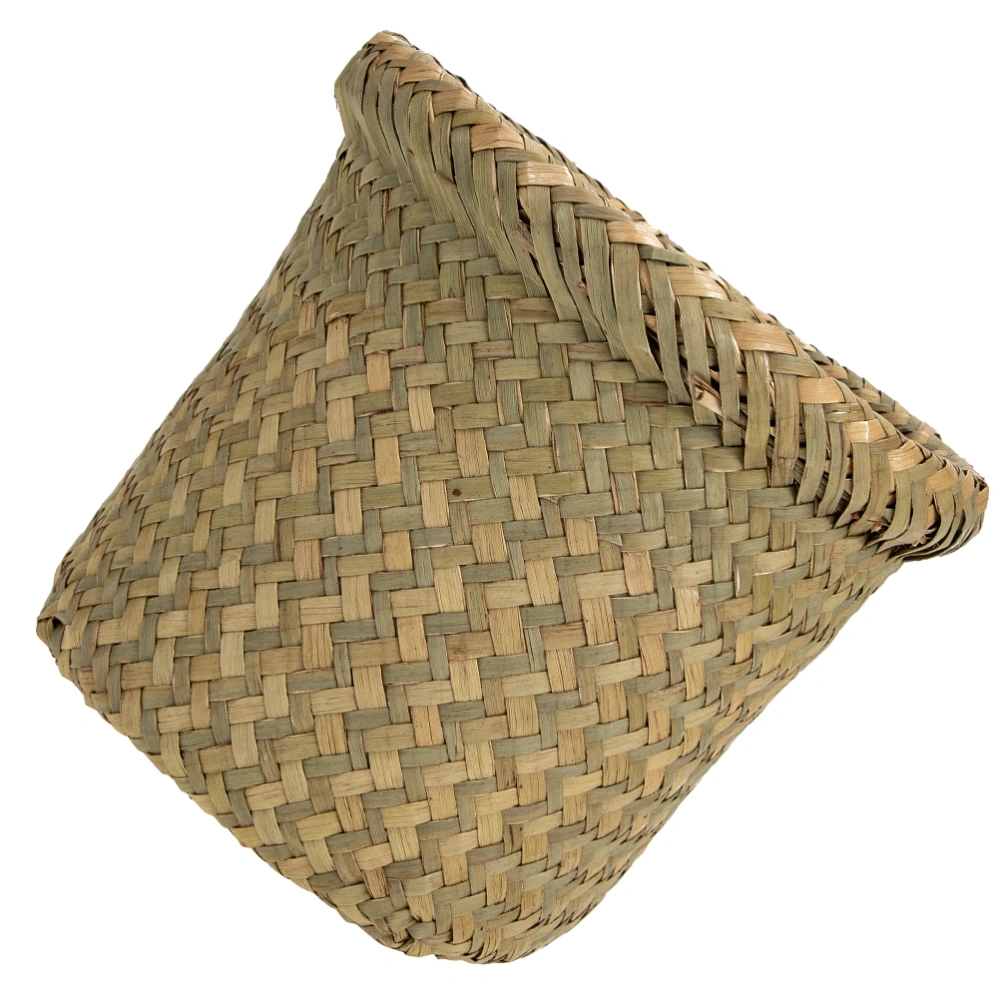 Vintage Woven Bucket Wastepaper Bin Woven Trash Can Laundry Basket Home Woven Basket