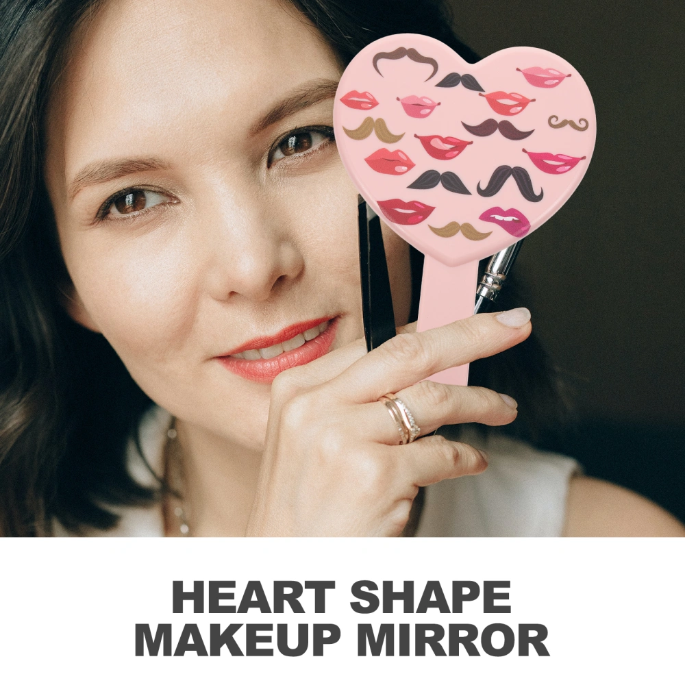 Heart Shape Makeup Mirror Travel Make Up Mirror Vanity Mirror with Handle