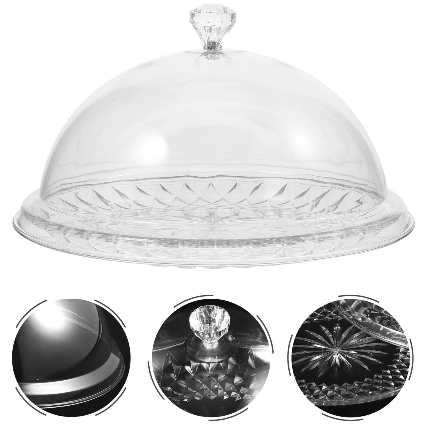 Cake Tray with Lid Clear Cake Stand with Dome Snack Serving Tray for Wedding Party