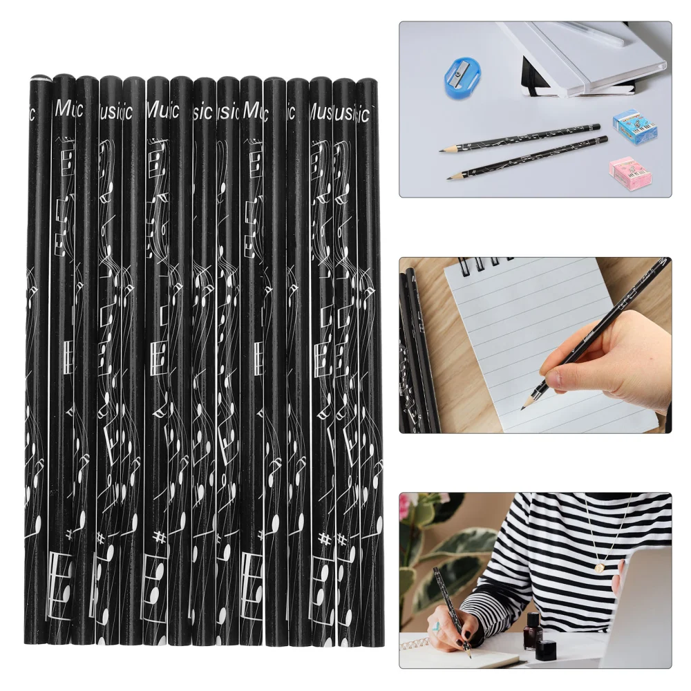 36pcs Kids Pencils Wooden Pencils Music Note Pencils Students Stationary for School Office