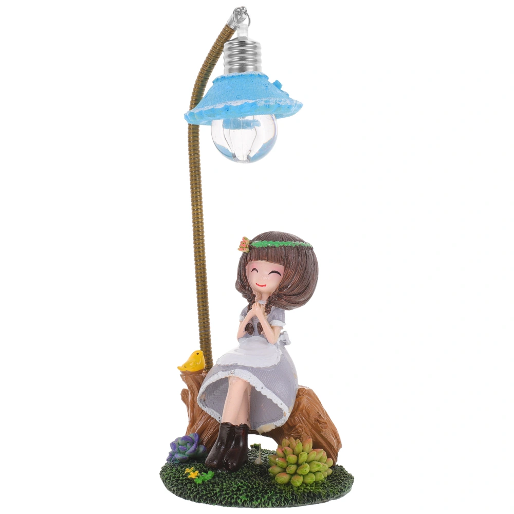 Cartoon Girl Bedside Nightlight Lovely Desktop Ornament Creative Night Lamp for Bedroom