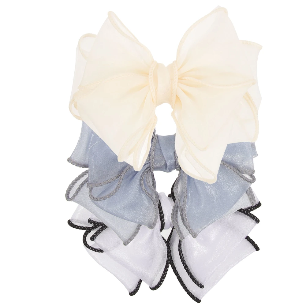 3pcs Organza Bows Decorative Applique Bows Hair Clip Badges Shoe Bow Decorations