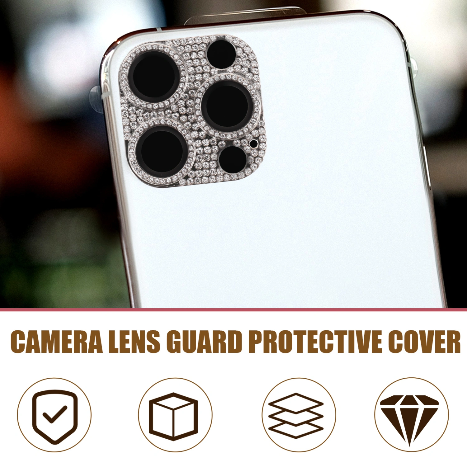 Shiny Phone Lens Protector Compatible with iPhone 14 Pro/14 Pro Max Phone Camera Lens Guard Protective Cover