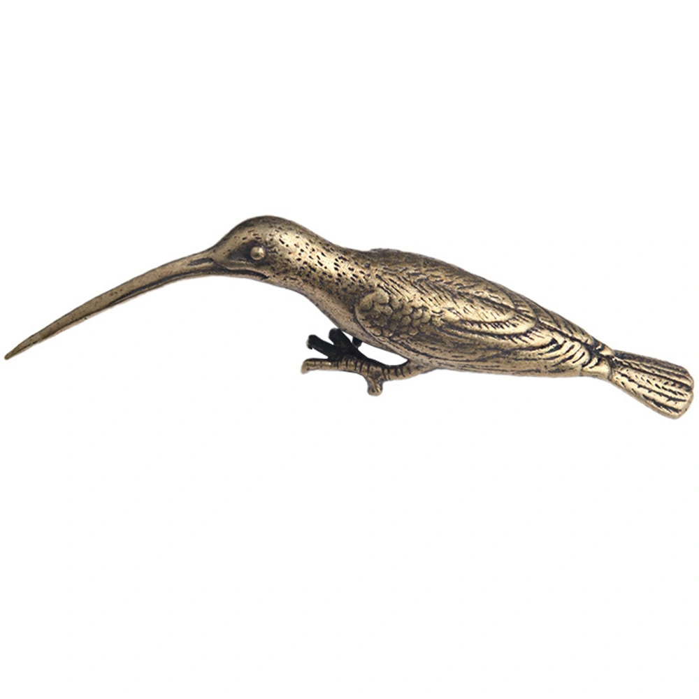 Vintage Brass Animal Statue Brass Woodpecker Figurine Lifelike Miniature Bird Statue