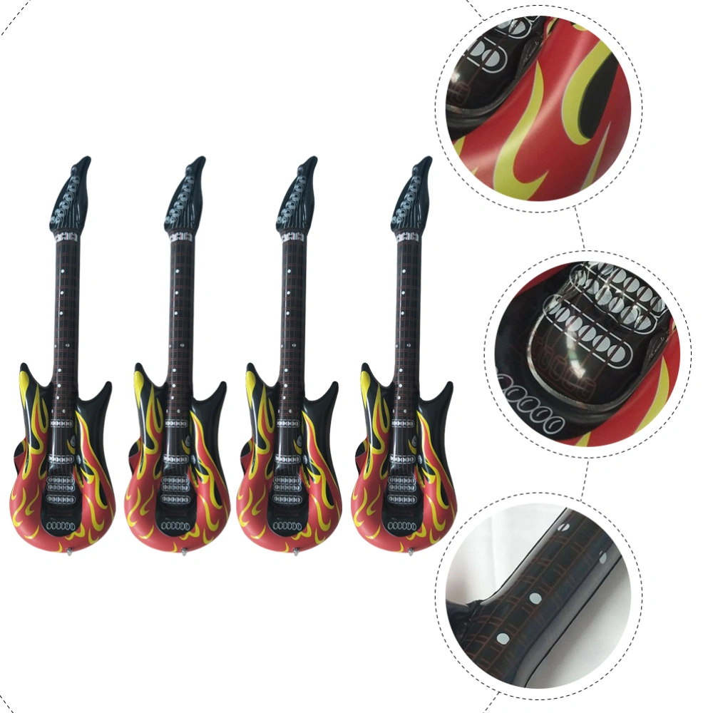 4Pcs Interesting Inflatable Instruments Pool Inflatable Toys Kids Inflatable Guitar Party Ornaments