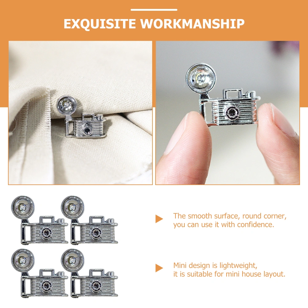 4pcs Miniature Retro Camera Model Mini House Camera Mini House Accessories