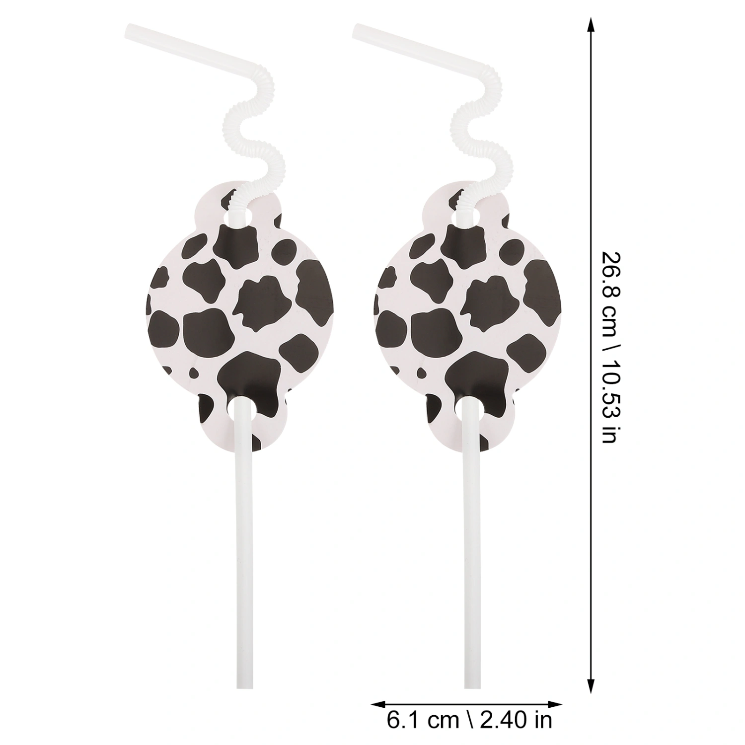 50pcs Cow Theme Paper Straws Printing Disposable Straws Kids Birthday Party Supplies