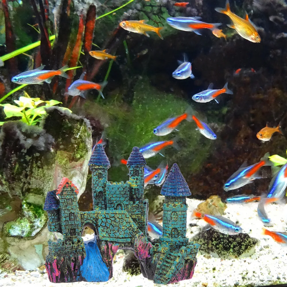 1 Set of Underwater Castle Adorn Aquarium Castle Ornament Fish Tank Castle Fish Tank Ornament