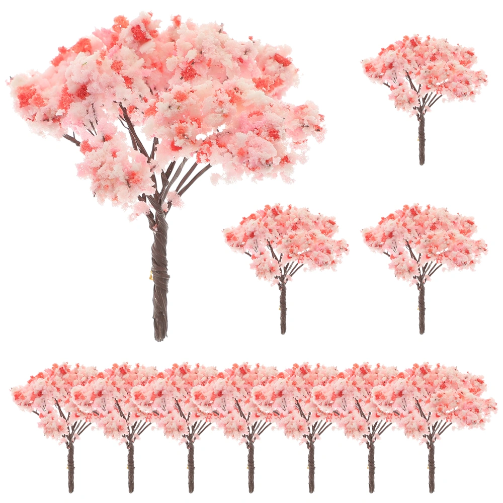 12pcs Model Cherry Trees Park Street Diorama Scenery Layout Miniature Landscape Scenery