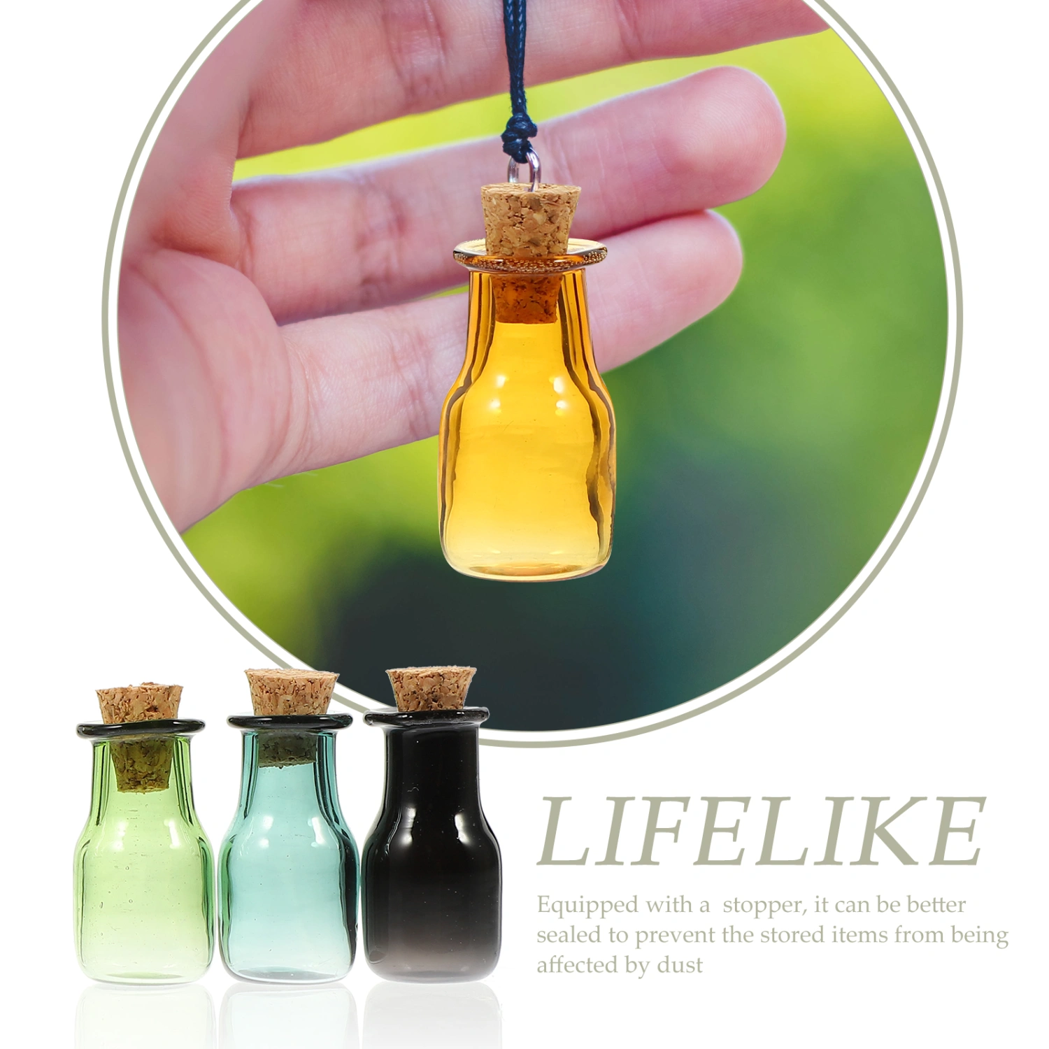 9pcs Small Glass Bottles Mini Glass Jars with Cork Stoppers for DIY Art Crafts