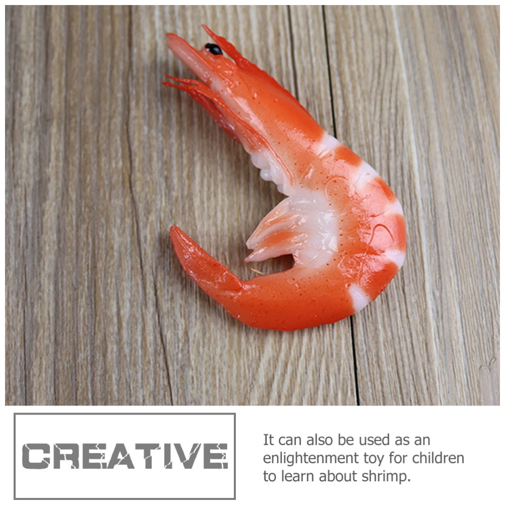 6pcs Cooked Shrimp Model Artificial Shrimp Simulated Food Model Photography Prop