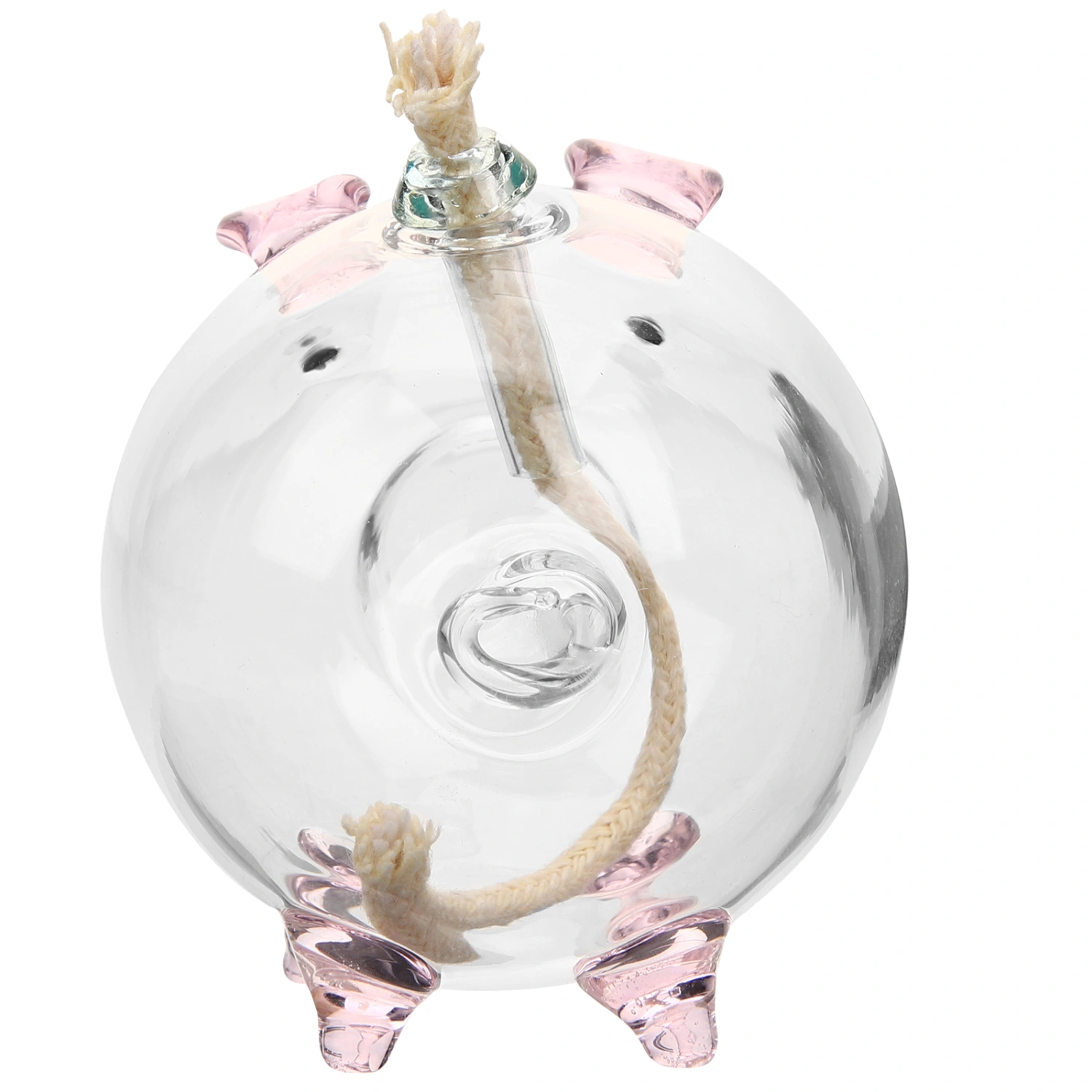 Cartoon Pig Glass Oil Lamp Refillable Liquid Oil Lamp Home Decoration