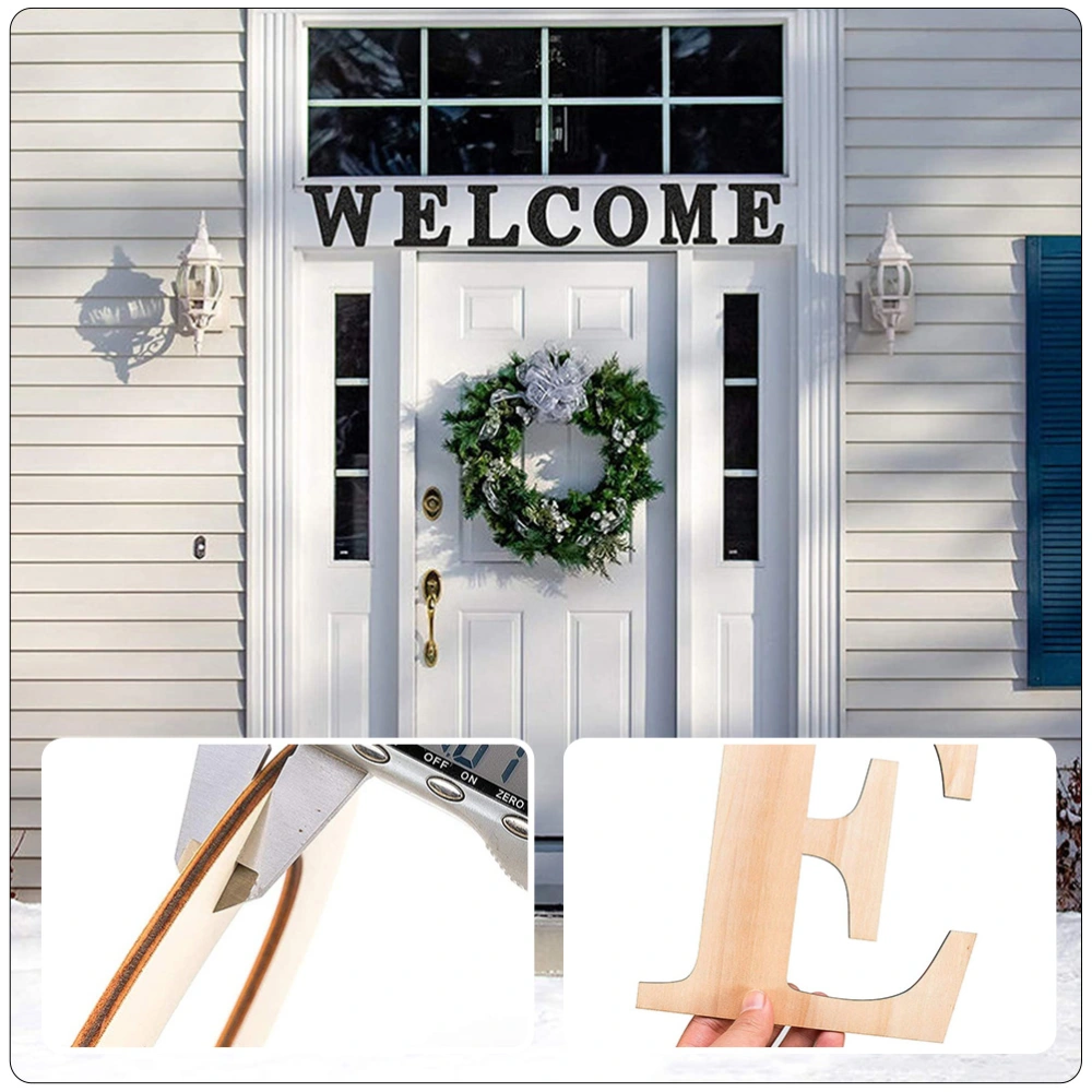 7pcs English Welcome Letters Blank Cutouts Welcome Wood Letters Ornaments