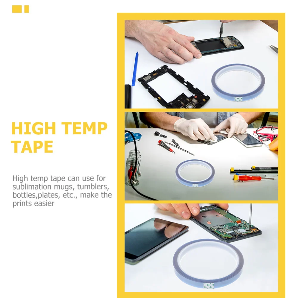 4 Rolls Heat Tape Heat Transfer Tape Sublimation Heat Resistant Tape for Sublimation Press 33m/roll