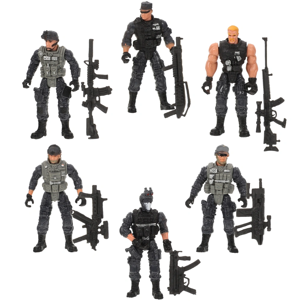 6Pcs Simulation Soldier Toy Educational Toy Weapons Plaything Model Scene Toys