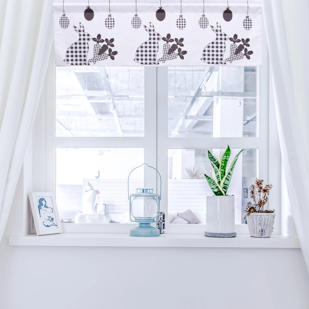 Creative Easter Window Valance Easter Short Curtain for Kitchen Living Room