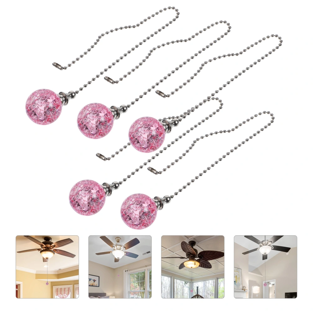 5pcs Ceiling Fan Pull Chain Crack Ball Pull Chain Extension Lamp Pulling Chain