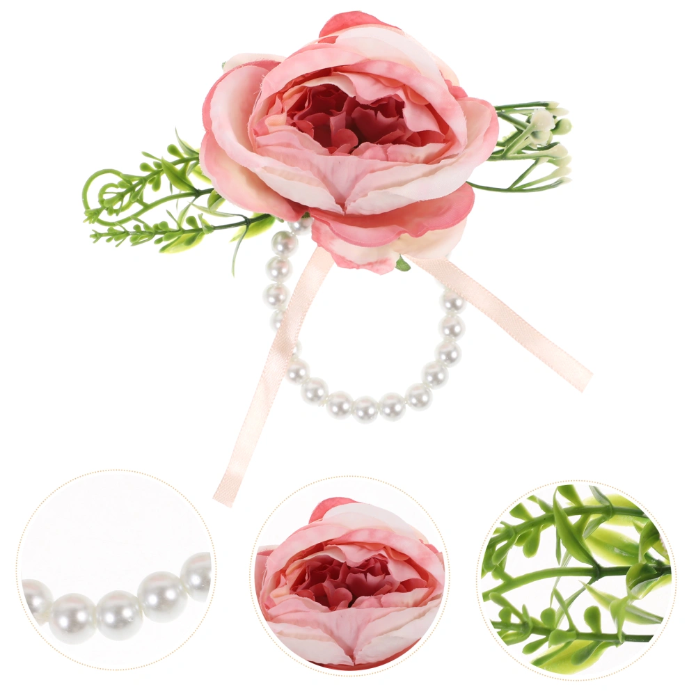 Corsage Bracelet Artificial Flower Wrist Corsage Wristlet for Bride Bridesmaid