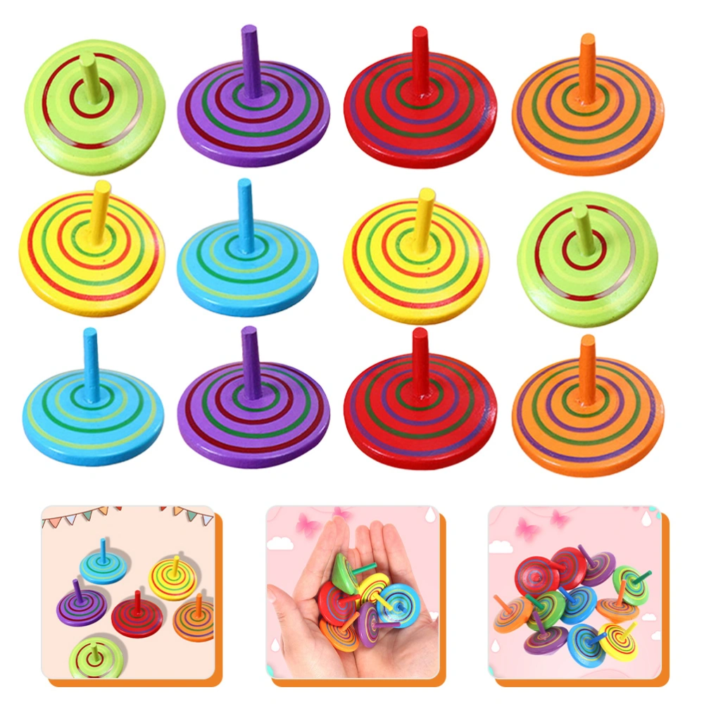 20Pcs Wooden Gyro Toys Funny Gyro Toys Kids Wood Gyro Toys Small Gyro Toys Portable Gyro Toys