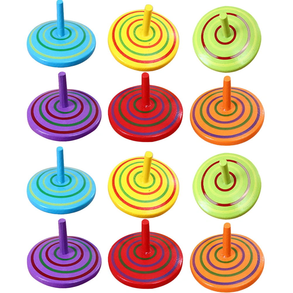20Pcs Wooden Gyro Toys Funny Gyro Toys Kids Wood Gyro Toys Small Gyro Toys Portable Gyro Toys