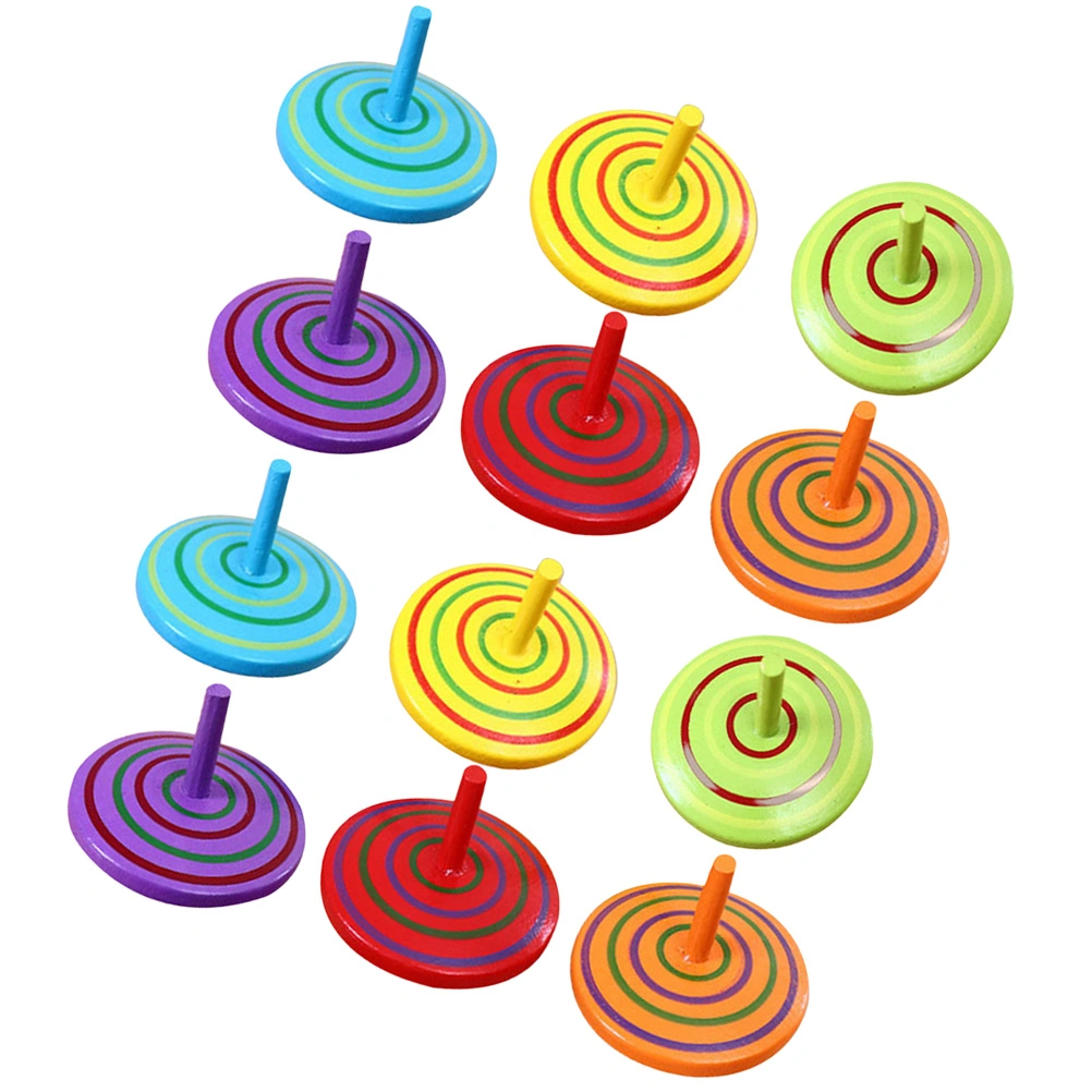 20Pcs Wooden Gyro Toys Funny Gyro Toys Kids Wood Gyro Toys Small Gyro Toys Portable Gyro Toys