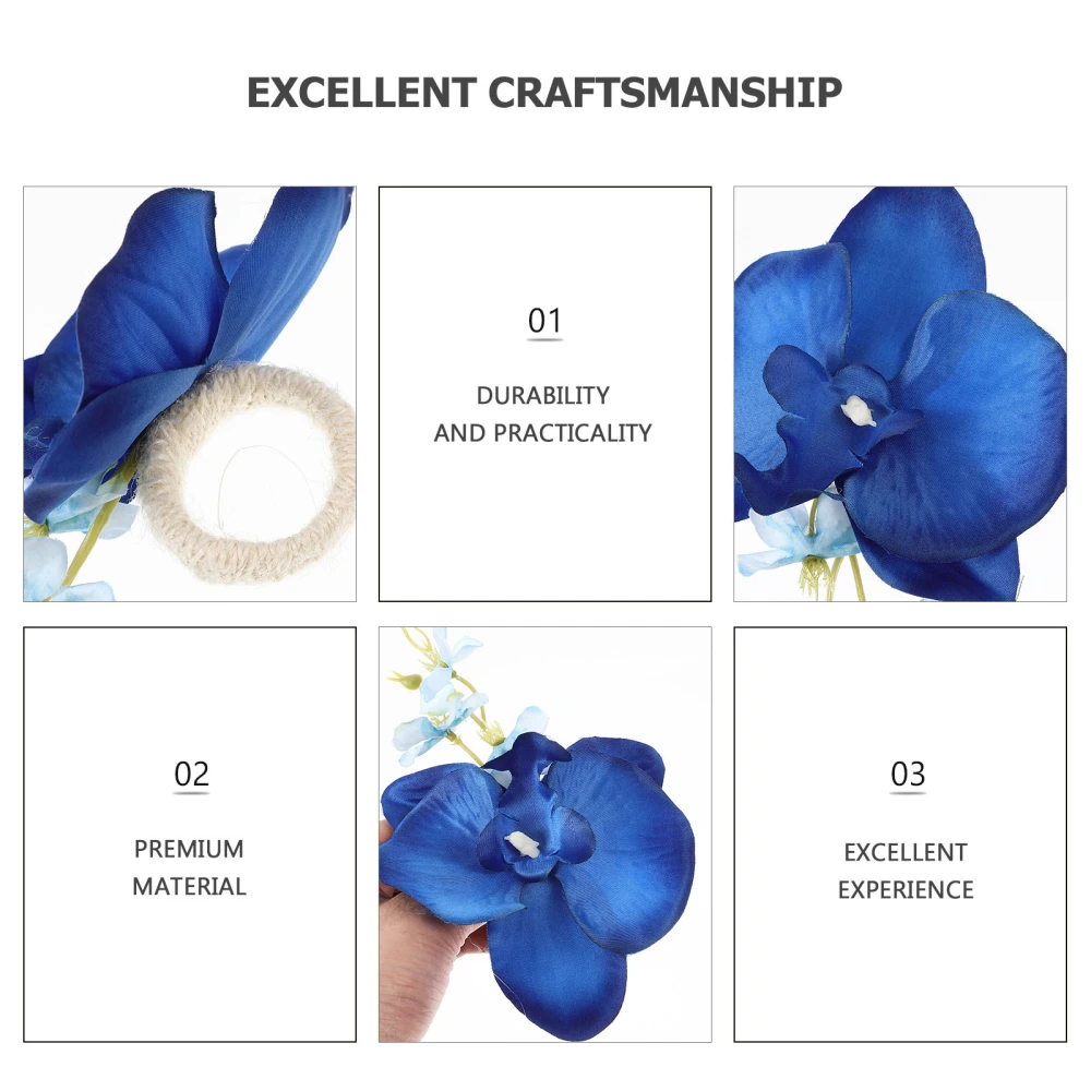 4Pcs Artificial Flower Napkin Rings Decorative Napkin Buckles Floral Napkin Buckles Dining Table Decors