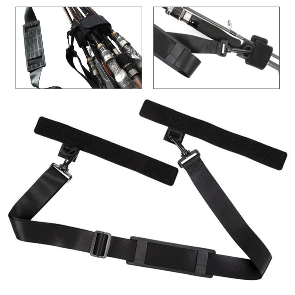 1 Set of Rod Fixing Strap Fishing Rod Shoulder Strap Convenient Fishing Rod Fixing Band