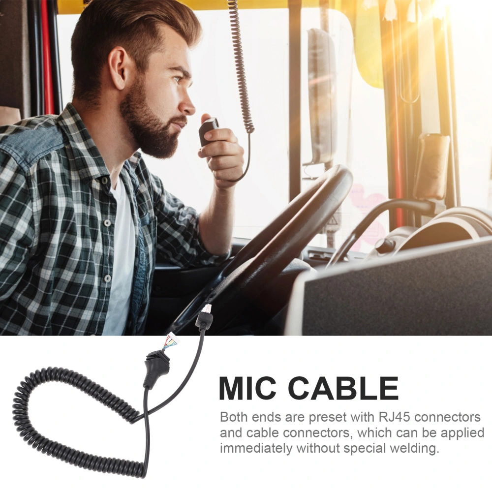 Mic Cable Compatible For Hm-152 Spring Coil Microphone Wire Handheld Mic Cord