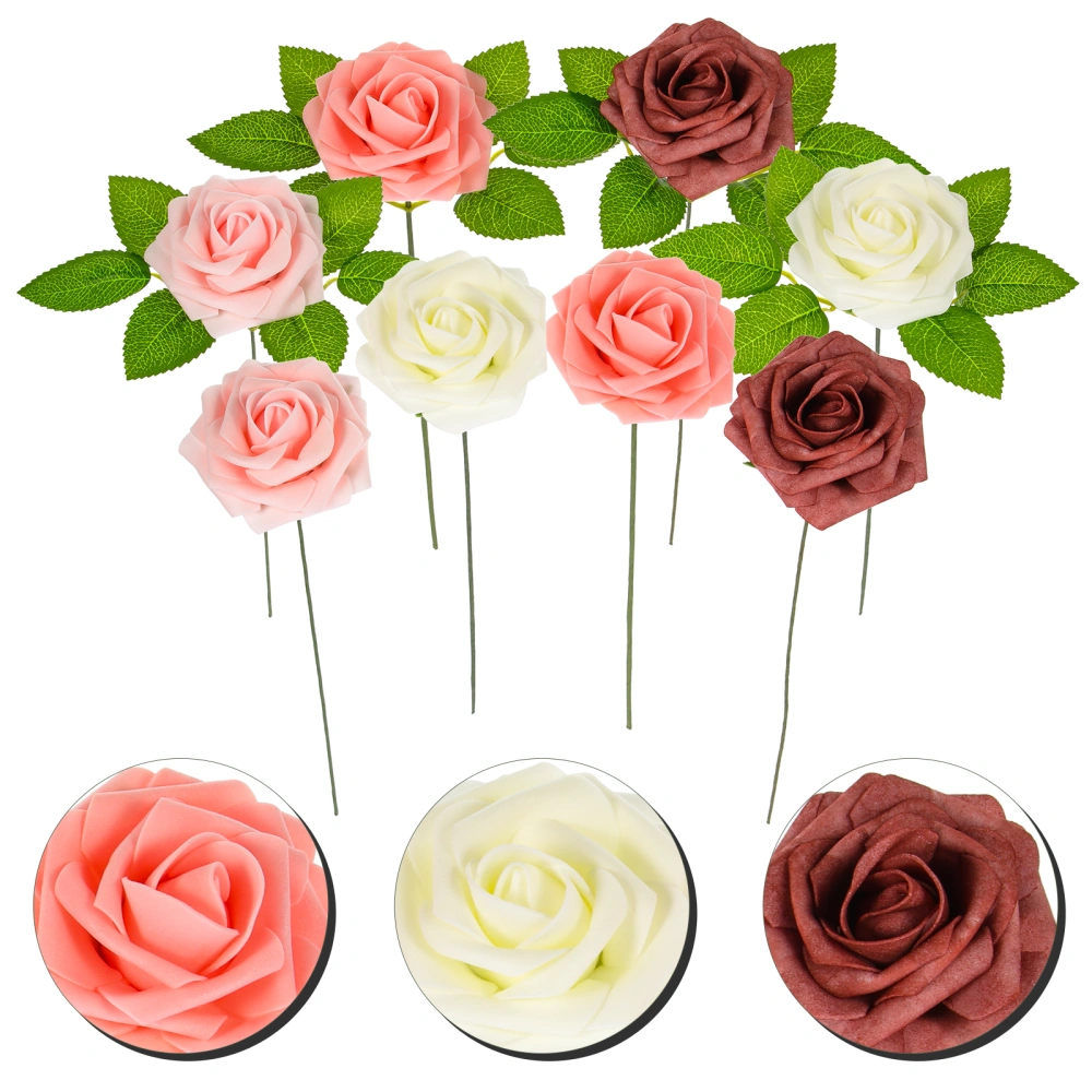 25pcs Fake Rose  Artificial Flowers Wedding Decoration Crafts Supplies